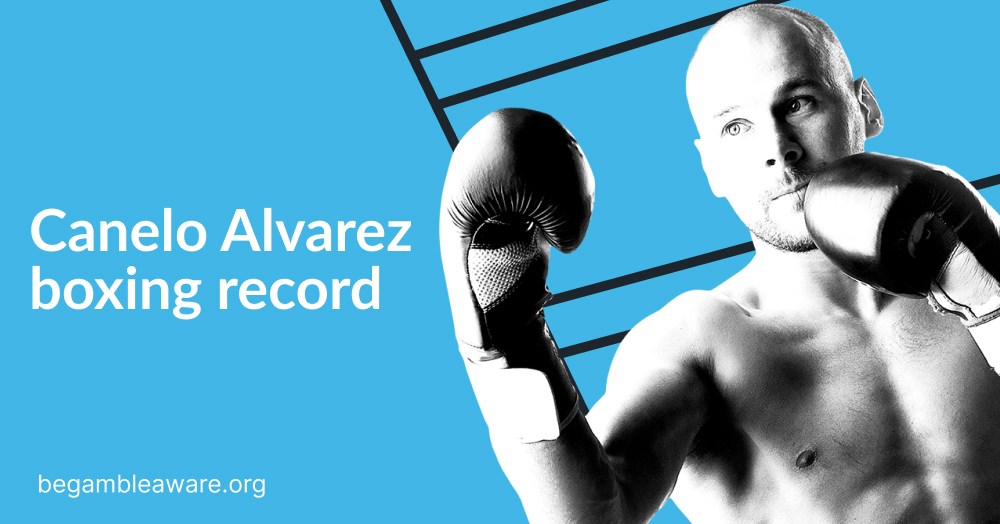 Boxer with text Canelo Alvarez boxing record