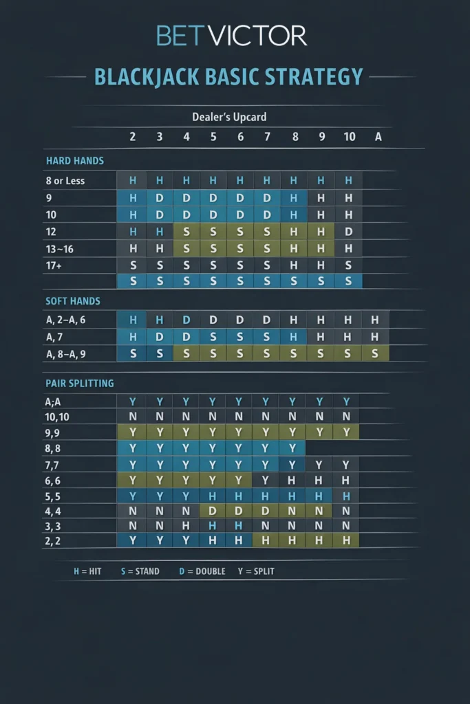 blackjack basic strategy chart